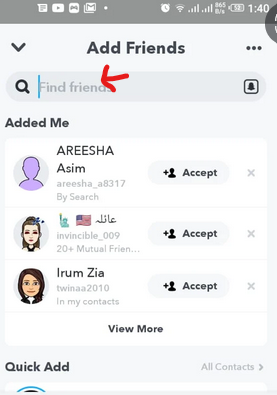 searching profiles in snapchat